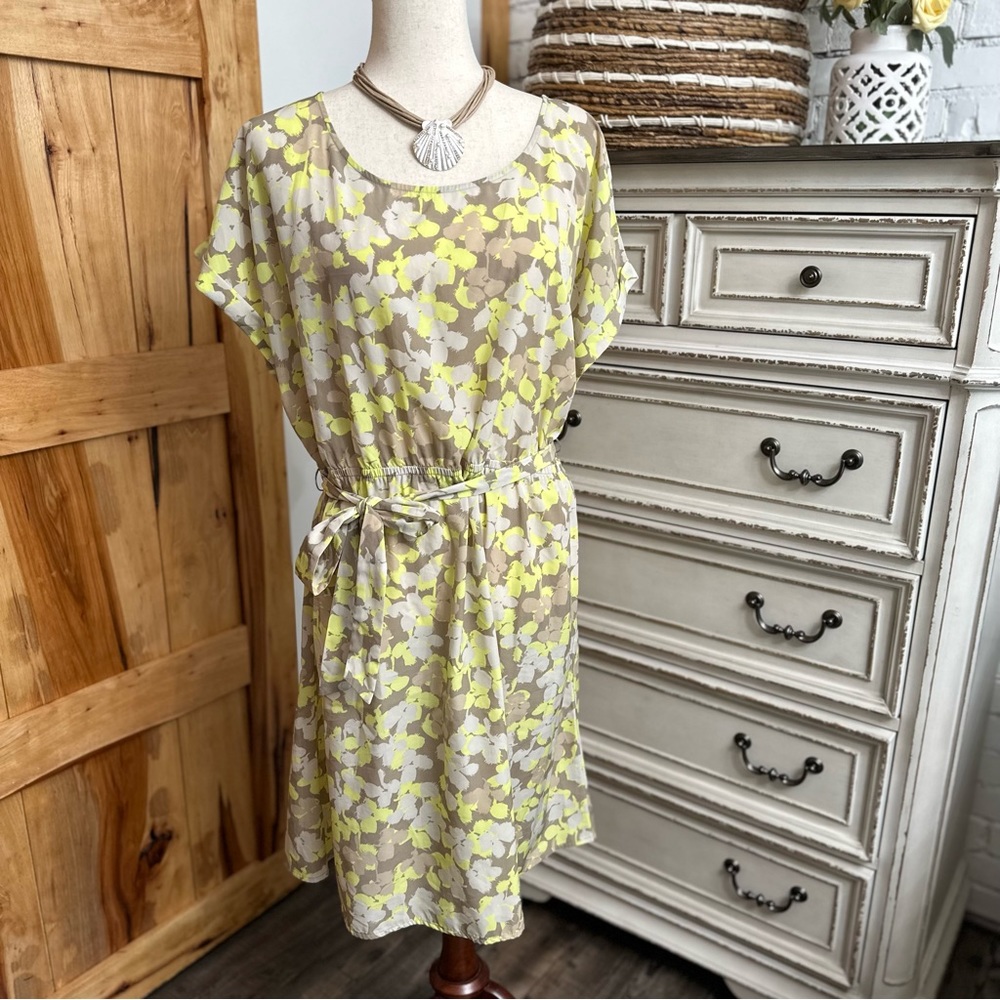 Tan and Yellow Floral Lane Bryant Dress